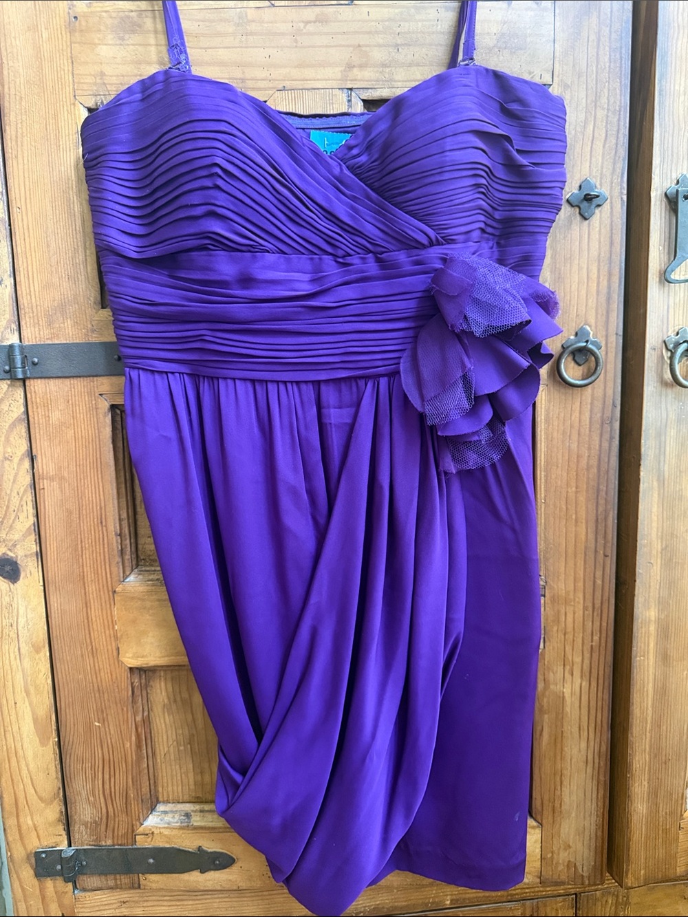 Robert Rodrigue size 8  Pleated Purple Cocktail Dress strapless or not